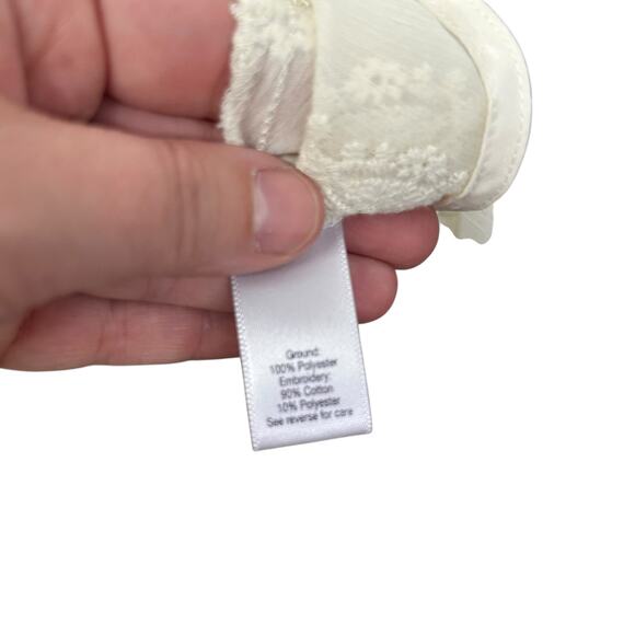 Romantic Sheer Embroidered Boho Blouse Jennifer Lopez White XS - Picture 7 of 8